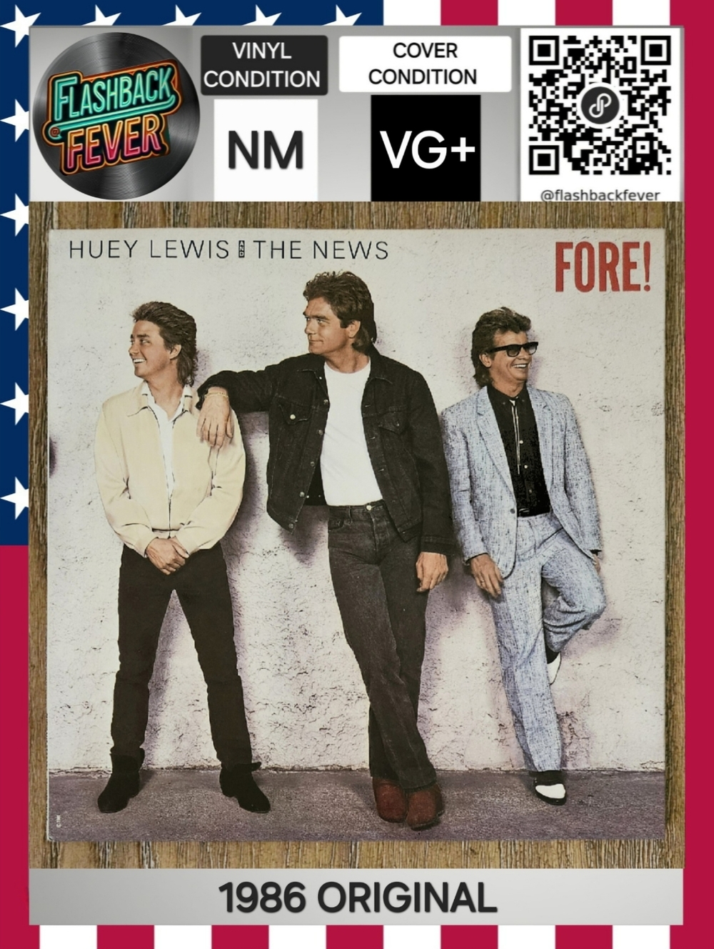 HUEY LEWIS And The News•Fore!•1986 US (#OV 41534) Indianapolis Pressing